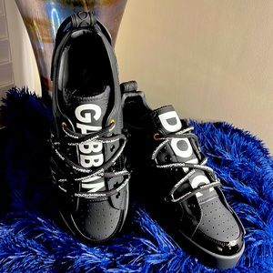 Dolce & Gabbana Black Sneakers with White Logo